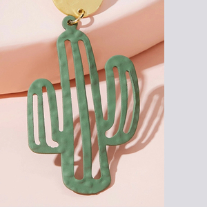 <span class=keywords><strong>Orecchini</strong></span> Pendenti a Forma di <span class=keywords><strong>Cactus</strong></span> Verde 2020 per Donne, Gioielli Decorativi Rotondi con Piante e Placcatura in Oro per Matrimoni e Feste - Product Image 3