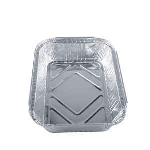 Thuôn dài dùng một lần nhôm món ăn-10 "inch 2.25lb Hộp Ăn Trưa thực phẩm thiếc nhỏ lá chảo nhôm lá mỏng container với nắp - Product Image 3