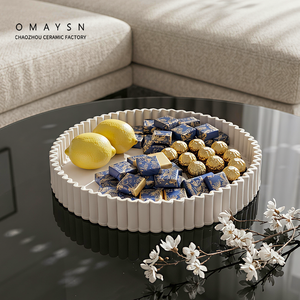 Omaysn <strong>Ceramic</strong> Fruit <strong>Plate</strong> <strong>Ceramic</strong> Fruit <strong>Plate</strong> <strong>Ceramic</strong> Fruit Shape <strong>Plates</strong> Elongated Oval Porcelain <strong>Plates</strong> Textured Modern - Product Image 3