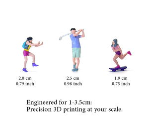 Iota 3pcs thiết lập mini hình hoạt hình dẫn xuất thể thao người đàn ông và phụ nữ các tính năng - Product Image 3