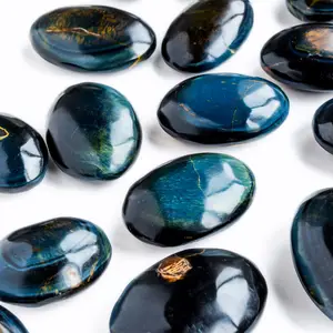 Grosir Kualitas Tinggi Alami Biru Mata Harimau Kristal Kuarsa Batu Palem Reiki Batu Permata Penyembuhan Batu Kerajinan Rakyat