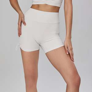 Pantalones cortos de Yoga de tres cuartos para mujer, pantalones cortos deportivos de verano con cordón, sensación suave, pantalones cortos deportivos para levantar glúteos, entrenamiento para mujer - Product Image 2