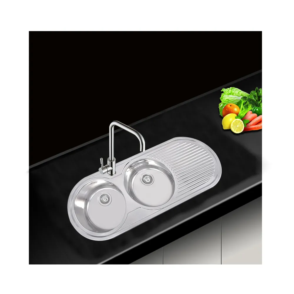 Lavelli da cucina commerciali in acciaio inossidabile per lavello da cucina multifunzione per lavello da cucina a doppia vasca all'ingrosso