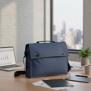 Bolsa para documentos azul marino 110x380x300, maletín de negocios con asa y correa - Product Image 3