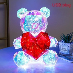 <b>Led</b> <b>Light</b> Up Teddy Bear Romantic Surprise Bear Lamp Colorful Red Heart Bear Girls Birthday Valentine'S Day Xmas Christmas Gift - Product Image 4