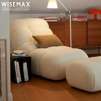 Canapé de salon blanc de luxe WISEMAX FURNITURE, fauteuil nordique en tissu, fauteuil lounge individuel pour la maison et l'hôtel