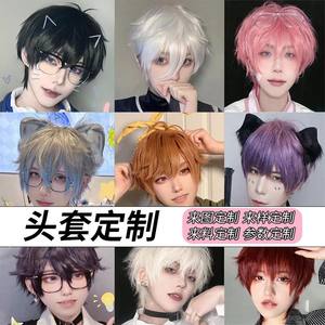 Perruque Courte Droite en Fibre Haute Température, Entièrement Faite à la Main, Cheveux Naturels, Couleur Dégradée, Dentelle de Cuir Chevelu, Usage Général - Product Image 4