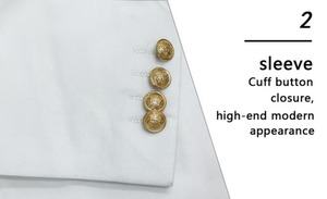 RNSHANGER Eleganter Prinzenfrack Lässiger Doppelreihiger Weißer <span class=keywords><strong>Blazer</strong></span> Neuestes Design Hochzeits-Bräutigam Formeller Anzug Jacke - Product Image 6