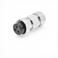 Connecteur d'aviation circulaire GX30 3/8" femelle droite, filetage métallique 3/8" pour tuyau, M30, 2-12 broches pour robot industriel
