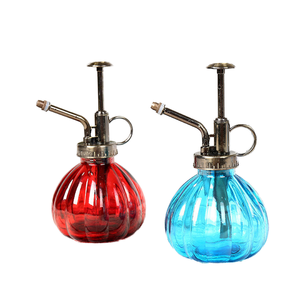 Arrosoir en verre rétro en forme de citrouille 360 ml, imprimé à l'écran, petit arrosoir de jardin multi-floraux, arrosoir de fleurs rétro coloré - Product Image 3