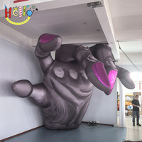 Main de squelette gonflable géante pour Halloween avec ongles violets, accessoires pour maison hantée, décoration pour fête et festival
