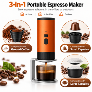 เครื่องชงกาแฟเอสเพรสโซแบบพกพา 3 in 1 พร้อมระบบทำความร้อนในตัว ชาร์จไฟได้ เหมาะสำหรับการเดินทาง แคมป์ปิ้ง ขายส่ง - Product Image 3