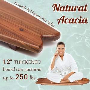 Grand <span class=keywords><strong>plateau</strong></span> de <span class=keywords><strong>baignoire</strong></span> avec pieds réglables <span class=keywords><strong>Plateau</strong></span> de bain en bois d'acacia pour <span class=keywords><strong>baignoire</strong></span> Table de bain Caddy Cadeau de spa de luxe pour la nouvelle maison Pendaison de crémaillère - Product Image 3