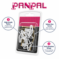 Kit d'ancres à bascule multi-usages Panpal pour cloisons sèches, vis en zinc jaune, chevilles murales papillon, ailettes anti-rotation pour plaques de plâtre