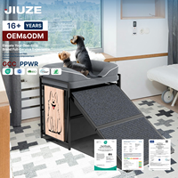 Robustes, umweltfreundliches Hundesofa aus Metall im rechteckigen Design mit herausnehmbaren, waschbaren Aufbewahrungsschubladen und Rampe für Arbeit/Gaming – Kartonverpackung