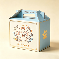 Boîte cadeau en PET avec impression de dessin animé personnalisée, poignée pliable, emballage extérieur gaufré pour les petits paquets de friandises pour hamsters