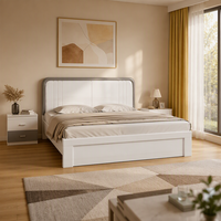 Offre Spéciale : Ensemble de Chambre Moderne pour Fille avec Lit Queen Size, Armoire Coulissante de Luxe 1,5 m et Rangement, Finition Haute Brillance