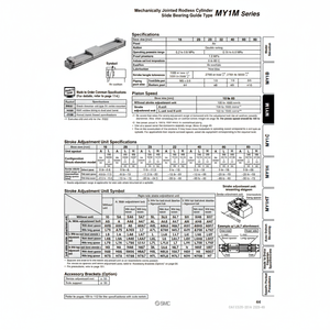 SMC นิวเมติกส์ MY1M16G-600L กระบอกไม่มีก้านผลิตภัณฑ์ที่เชื่อมโดยใช้กลไก - Product Image 1