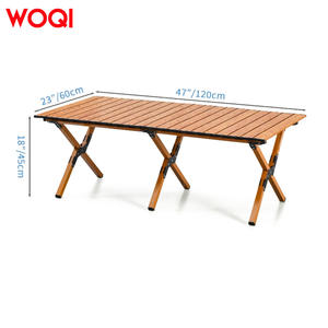 โต๊ะพับแคมป์ปิ้ง Woqi ขนาด 120x60x32 ซม. ทำจากอลูมิเนียม สำหรับปิกนิก บาร์บีคิว สนามหญ้า ชายหาด สีน้ำตาลช็อกโกแลต - Product Image 3
