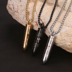 Altın kaplama Hip Hop kolye Unisex titanyum çelik mermi şekli kolye açılabilir koymak kemik kül veya parfüm aile kolye - Product Image 3