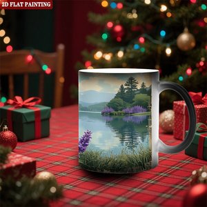 Frosted Black <b>Ceramic</b> <b>Mug</b> 11oz Sublimation Printing Heat Activated Cup For Custom Art Design - Product Image 2