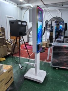 Machine <span class=keywords><strong>de</strong></span> photomaton à impression instantanée pour 15 personnes avec écran tactile, appareil <span class=keywords><strong>photo</strong></span> reflex numérique, miroir métallique <span class=keywords><strong>de</strong></span> 21,5 pouces et éclairage LED supérieur - Product Image 4