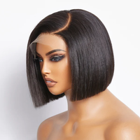 Perruques courtes en cheveux humains Super Double Drawn Bob, pré-coupées, avec fermeture en dentelle 4x4, sans colle, pré-épilées, prêtes à porter, fournisseurs de perruques