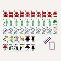 Ensemble de Mahjong Américain de Luxe Thème Urbain en Acrylique Blanc – New York, Londres, Ski, Plage, Golf – Jeu de Famille pour Soirées Ludiques à Domicile