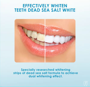Label privé 14 paires de bandes de blanchiment des dents sans peroxyde blanc brillant 7 traitements sel de la mer morte blanchiment des dents personnalisable - Product Image 3
