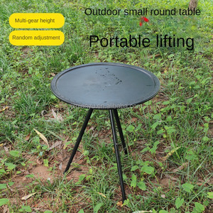 Mesa de acampada plegable al aire libre de doble capa ajustable, mesa redonda pequeña portátil, equipo de Camping para Picnic - Product Image 2