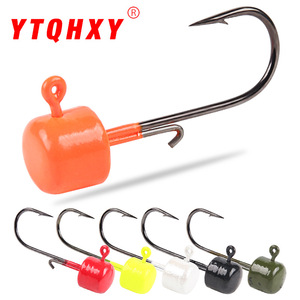 Hameçons à tête plombée six couleurs 1 2 3 4 5 pour la pêche au bar en eau douce, têtes de jig pour leurres souples avec design d'hameçon barbelé - Product Image 3