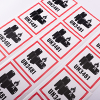 Étiquettes autocollantes de signalisation de danger pour batteries lithium-ion UN3481/UN3480, holographiques, durables, pour le transport aérien et maritime