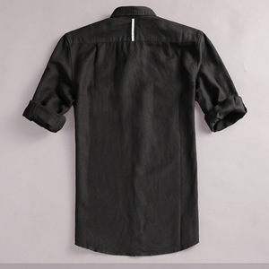 Estiva mezza manica con passante <span class=keywords><strong>camicia</strong></span> di <span class=keywords><strong>lino</strong></span> due tasche con patta Slim Fit <span class=keywords><strong>camicia</strong></span> Casual in <span class=keywords><strong>lino</strong></span> cotone per gli uomini - Product Image 5