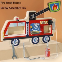 Jouets Montessori écologiques en bois : Camion de pompiers à démonter avec vis et clé, planche sensorielle pour mécanicien préscolaire