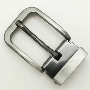 DK-8016-35MM Hot selling western pin type technical plating gunmetal brushed zinc alloy clamp buckle for men leather belt strap