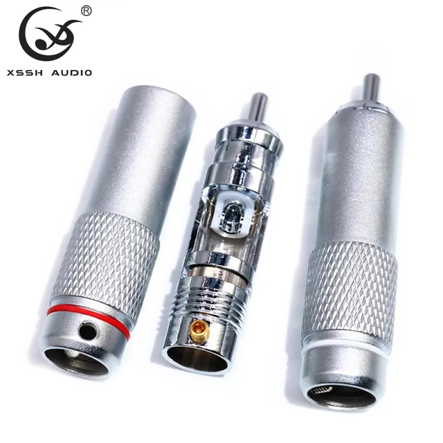 Hifi Male RCA Adapter YIVO XSSH OEM ODM DIY Electrical AV Terminal Brass Plated Rhodium Audio Video VGA RCA Connector Plug Jack