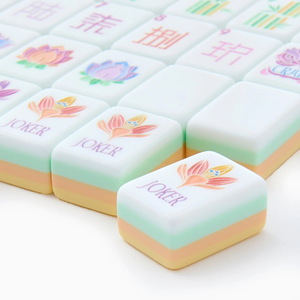 Op maat bedrukte, opvouwbare 4-laags acryl Amerikaanse Mahjong-tegels, modern luxe geel, 160 stuks voor familiefeesten en entertainment - Product Image 2