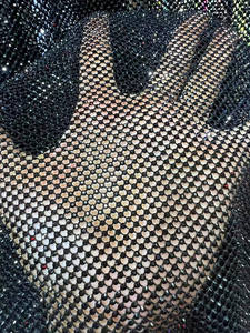 Yeni moda küçük kuşgözü Mirco Fishnet Net Rhinestones kristal Bikini Bodysuit için - Product Image 5