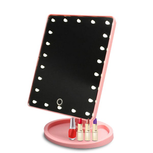Miroir de maquillage à LED Wanmei, carré, de bureau, à détection tactile, haute définition, avec rangement pour les outils de maquillage - Product Image 2