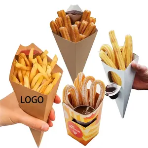 Versatile cardboard cones for fries with sauce holder Items