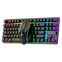 Ensemble Gaming Ergonomique RVB Rechargeable Sans Fil 87 Touches : Combo Clavier et Souris pour Ordinateur