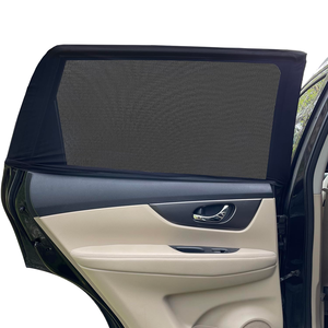 Pare-soleil pour vitre latérale (lot de 2) en spandex noir extensible et pliable, bloque les rayons du soleil, garde l'intérieur de la voiture au frais - Product Image 1