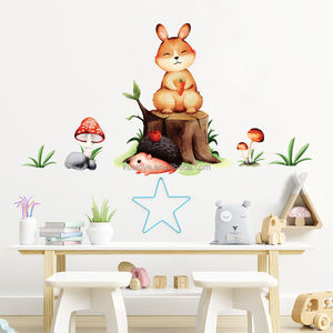 Mignon Lapin Hérisson <span class=keywords><strong>Stickers</strong></span> Muraux Chambre Salon Papier Peint Décoratif Autocollant PVC <span class=keywords><strong>Stickers</strong></span> Muraux - Product Image 3