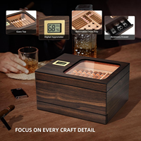 Boîte à cigares en bois personnalisée, humidor artisanal avec hygromètre, boîte à cigares en bois de cèdre, humidificateur pour boîte à cigares en bois de cèdre