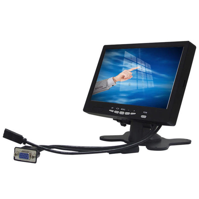 New VESA Desktop Industrial VGA VDI USB HD IPS 1024x600 Resistive 16:9 8-Inch Touch Screen Car Monitor 3-Year Warranty for
