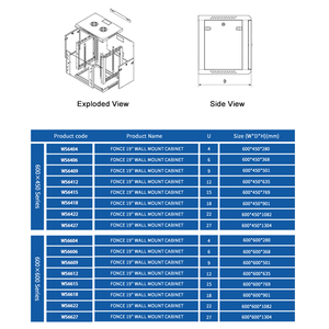 CE-gecertificeerde 19-inch wandmontage netwerkbehuizing 4U 6U 9U 12U compact ontwerp CVR 450 600 Ddf datacenter netwerkbehuizing - Product Image 4