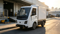 Fourgonnette électrique lithium EEC L7e à carrosserie fermée, mini-camion de fret orienté export, autonomie 201-300 km, moteur 50 kW pour distributeurs étrangers