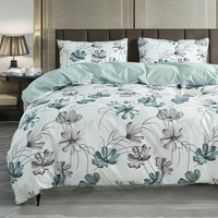 Nouvel arrivage de draps de lit en microfibre polyester 6 pièces imprimé motif végétal tissé 300tc jetable style américain pour lits