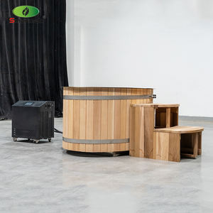 Bain de glace <span class=keywords><strong>en</strong></span> <span class=keywords><strong>bois</strong></span> Smartmak, sauna, baril de glace avec pompe à eau et équipement de réfrigération, piscine de plongée froide - Product Image 4