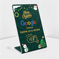 Support NFC de Noël pour avis Google – Laissez un avis en un clic – Tente de table NFC en forme de L pour café, salon, restaurant